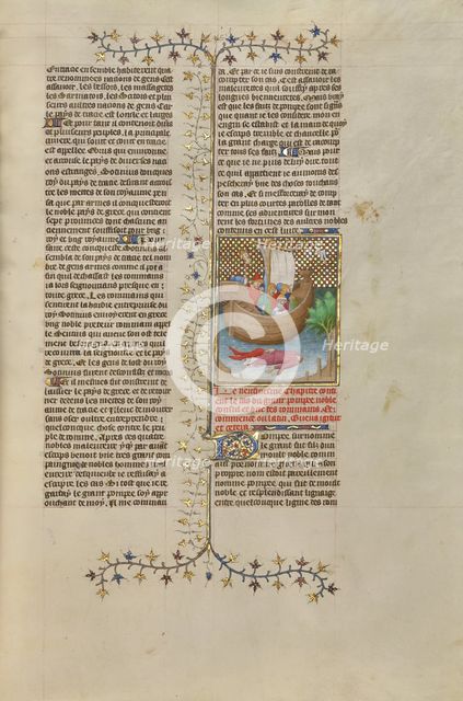 The Beheading of Pompey; Des cas des nobles hommes et femmes, about 1413-1415. Creators: Boucicaut Master, Workshop of the Boucicaut Master.