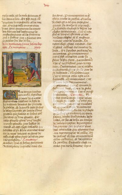 The Beheading of Saint John the Baptist; Miroir Historial, about 1475. Creator: Unknown.