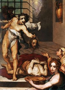 The Beheading of Saint John the Baptist, ca 1564. Creator: Pino (Marco da Siena), Marco (1521-1583)