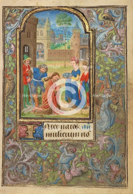 The Beheading of Saint John the Baptist; Prayer Book of Charles the Bold, 1469. Creator: Lieven van Lathem.