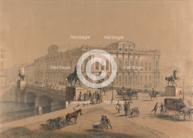 The Beloselsky-Belozersky Palace in Saint Petersburg. Artist: Charlemagne, Jules (19th century)