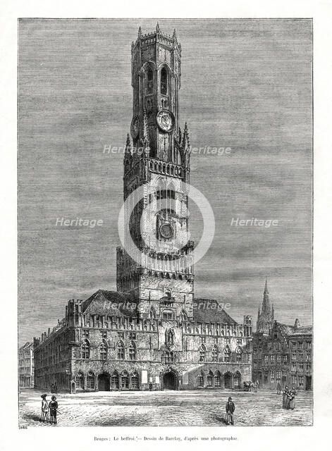 The belfry, Bruges, Belgium, 1886. Artist: Barclay