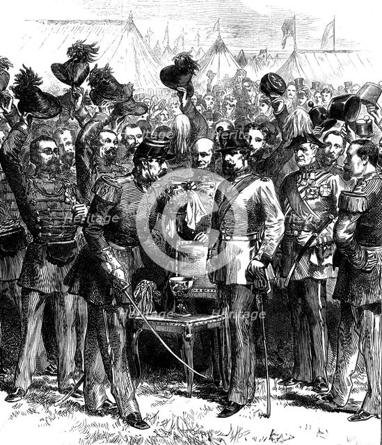 The Belgian Gardes Civiques at Wimbledon Camp: "The Vin d’Honneur", 1871. Creator: Unknown.
