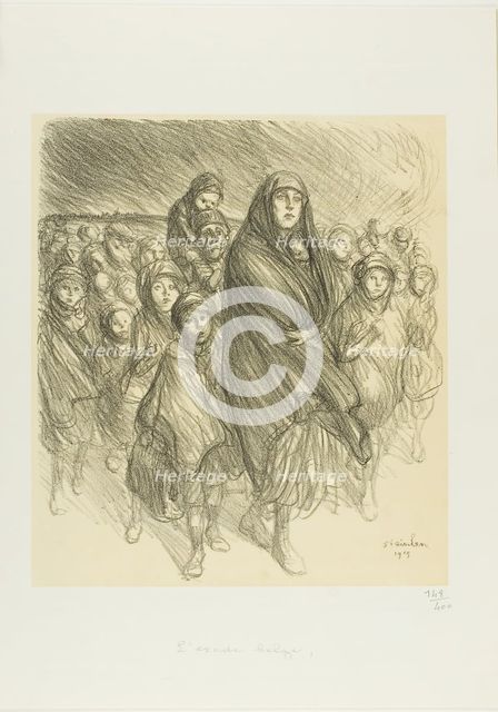 The Belgian Exodus, 1915. Creator: Theophile Alexandre Steinlen.