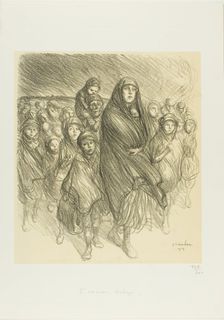 The Belgian Exodus, 1915. Creator: Theophile Alexandre Steinlen
