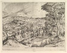 The Belgian Wagon (Plaustrum Belgicum) from The Large Landscapes, ca. 1555-56. Creator: Johannes van Doetecum I