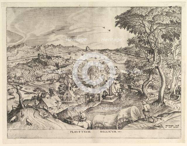 The Belgian Wagon (Plaustrum Belgicum) from The Large Landscapes, ca. 1555-56. Creator: Johannes van Doetecum I.