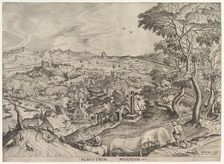 The Belgian Wagon (Plaustrum Belgicum) from The Large Landscapes, ca. 1555-56. Creator: Johannes van Doetecum I