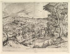 The Belgian Wagon (Plaustrum Belgicum) from The Large Landscapes, ca. 1555-56. Creator: Johannes van Doetecum I