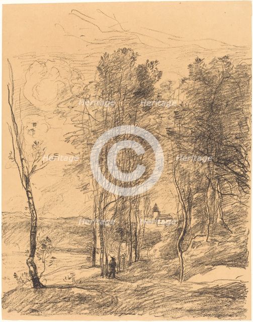 The Bell Tower of St. Nicolas-Lez-Arras (Le Clocher de St. Nicolas-Lez-Arras), 1871. Creator: Jean-Baptiste-Camille Corot.