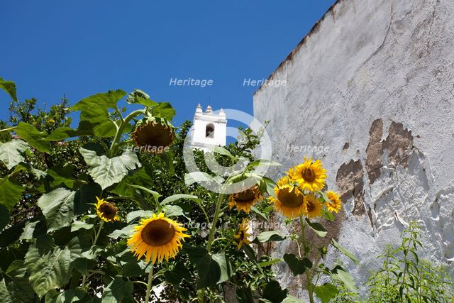 The bell tower of the main church (igreja matriz) of Mertola, Portugal, 2009. Creator: Samuel Magal.