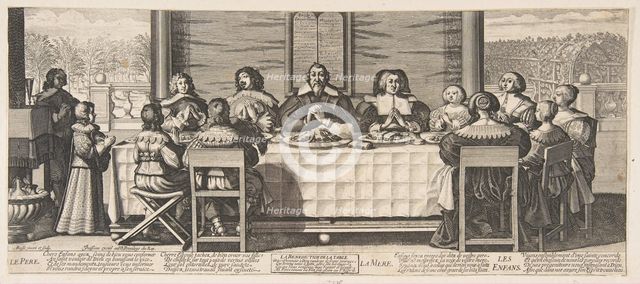 The Benediction at Table, ca. 1635. Creator: Abraham Bosse.