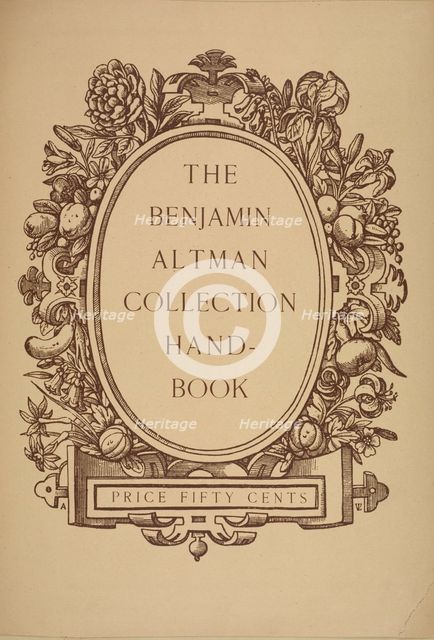 The Benjamin Altman collection hand-book, c1887 - 1922. Creator: Unknown.