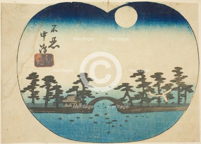 The Benten Shine on the Inner Island of Shinobazu Pond (Shinobazu Nakajima Bentensha), sec..., 1852. Creator: Ando Hiroshige.