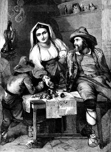 "The Best in the Market - a Shop Door in Rome" - painted by Mrs. E. Murray - from the..., 1858. Creator: Smyth