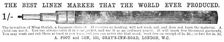 The Best Linen Marker that the World Ever Produced, 1883. Creator: Unknown