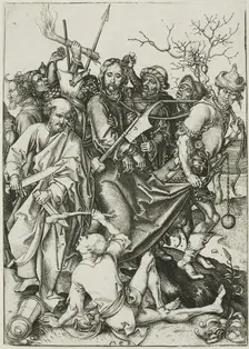 The Betrayal of Christ, from The Passion, c. 1480. Creator: Martin Schongauer