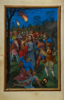 The Betrayal of Christ; Prayer Book of Cardinal Albrecht of Brandenburg, about 1525-1530. Creator: Simon Bening