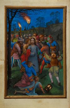 The Betrayal of Christ; Prayer Book of Cardinal Albrecht of Brandenburg, about 1525-1530. Creator: Simon Bening
