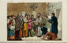 The Betrothal. Illustration from Il costume antico e moderno o storia del governo… by Giulio Ferrario, 1831. Artist: Giarrè, Luigi (1772-1844)