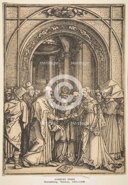 The Betrothal of the Virgin, from The Life of the Virgin, ca. 1503. Creator: Albrecht Durer.