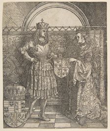The Betrothal of Mary of Burgundy from the Triumphal Arch of Emperor Maximilian I, 1515. Creator: Albrecht Durer