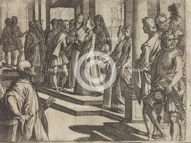The Betrothal of Margaret of Austria to Philip III, King of Spain [verso], 1612. Creator: Raffaello Schiaminossi.