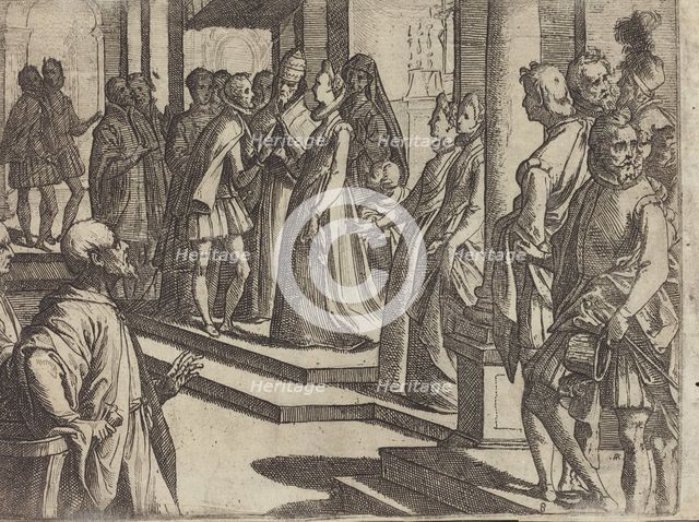 The Betrothal of Margaret of Austria to Philip III, King of Spain [verso], 1612. Creator: Raffaello Schiaminossi.