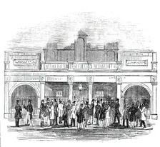 The Betting-Room, Newmarket, 1844. Creator: Unknown