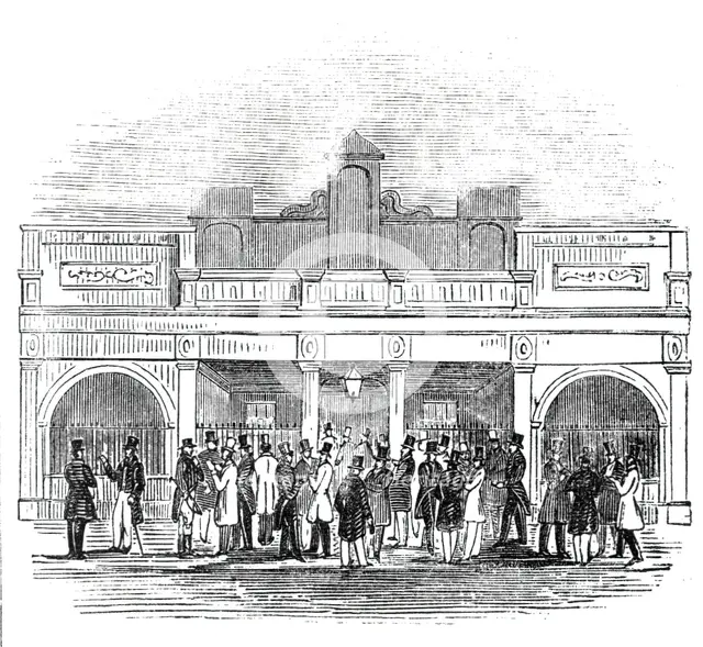 The Betting-Room, Newmarket, 1844.  Creator: Unknown.