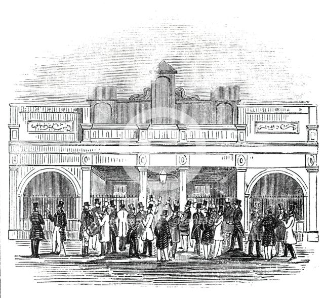 The Betting-Room, Newmarket, 1844.  Creator: Unknown.