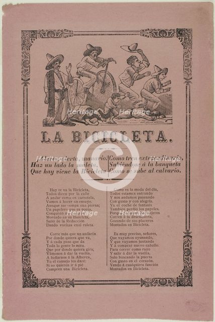 The Bicycle, 1895. Creator: José Guadalupe Posada.