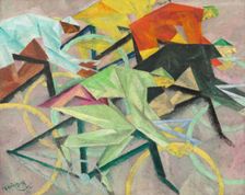 The Bicycle Race, 1912. Creator: Feininger, Lyonel (1871-1956)