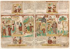 The Bible of the Poor (Biblia Pauperum), Pharaoh's Army Drowned in the Red Sea..., 1450-1465. Creator: Anonymous