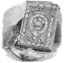 The Bible used by Charles I, 17th century, (1850). Creator: Unknown