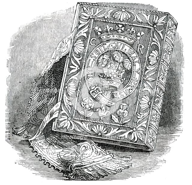 The Bible used by Charles I, 17th century, (1850).  Creator: Unknown.
