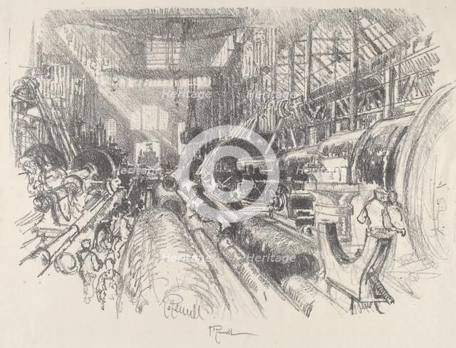 The Biggest Lathe in the World, 1917. Creator: Joseph Pennell.