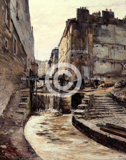 The Bievre running through rue de Valence, 1897. Creator: Paul Schaan.