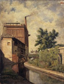 The Bievre, rue Croulebarbe (factory of the widow Lanier), 1885. Creator: Alfred Louis Bahuet