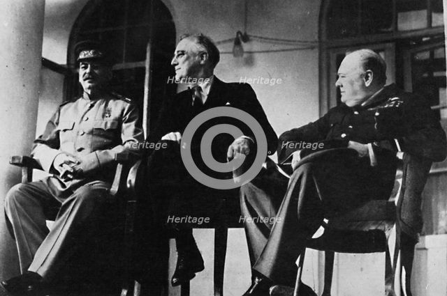 'The Big Three met at Teheran', 1943, (1945). Artist: Unknown.