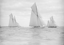 The Big Class yachts Valdora The Lady Anne and Margherita starting the King's Cup race, 1913. Creator: Kirk & Sons of Cowes