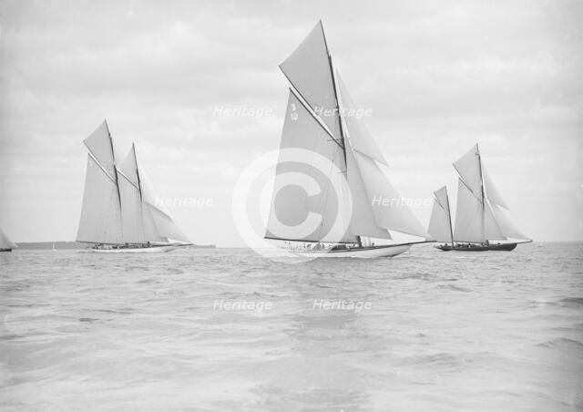 The Big Class yachts 'Valdora', 'The Lady Anne' and 'Margherita' starting the King's Cup race, 1913. Creator: Kirk & Sons of Cowes.