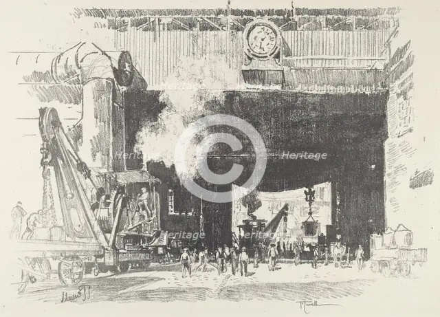 The Big Gate of the Big Shop, 1916. Creator: Joseph Pennell.