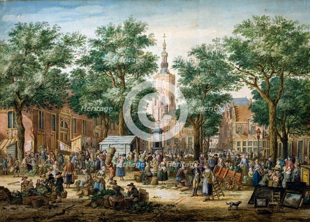 'The Big Green Market in The Hague', 1769. Artist: Paulus Constantijn la Fargue