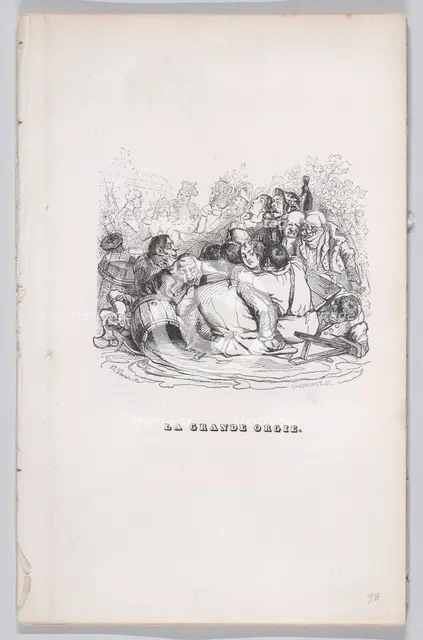 The Big Orgy from The Complete Works of Béranger, 1836. Creator: Henry Isidore Chevauchet.