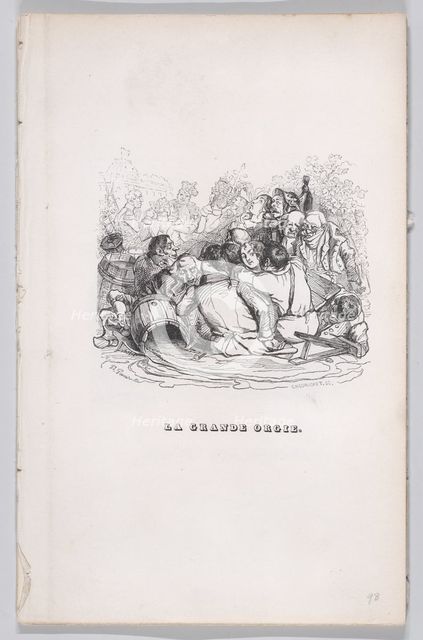 The Big Orgy from The Complete Works of Béranger, 1836. Creator: Henry Isidore Chevauchet.