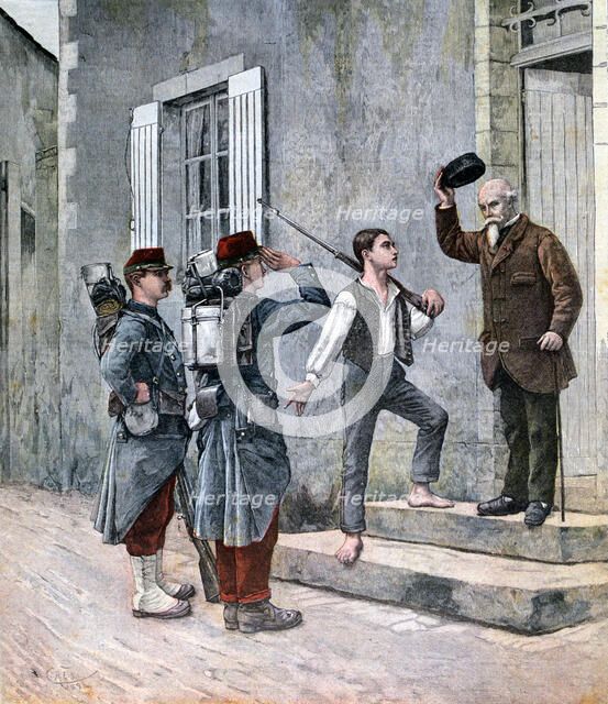 'The Billet', after a painting by Cres, 1892. Artist: Unknown