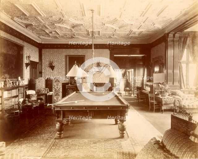 The Billiard Room at Ascott House, Buckinghamshire, 1889. Creator: Henry Bedford Lemere (1864-1944).