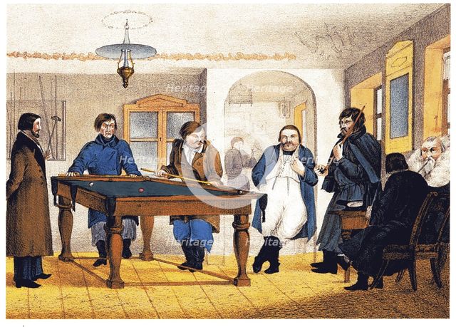 The Billiard Room, Early 19th cen.. Artist: Anonymous  