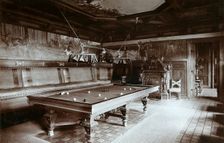 The billiard room, Imperial Palace, Bialowieza Forest, Russia, late 19th century. Artist: Mechkovsky